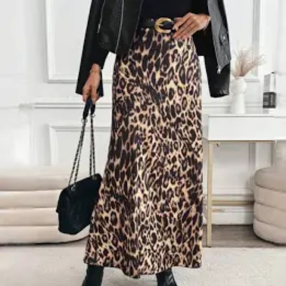 Leopard Print Maxi Skirt